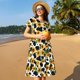 thumbnail image 4 of Balery Cute Cow Print Sunflower C Vestidos sueltos de manga corta para mujer, vestidos de verano 2025, vestidos casuales de corte A con vuelo., 4 of 6