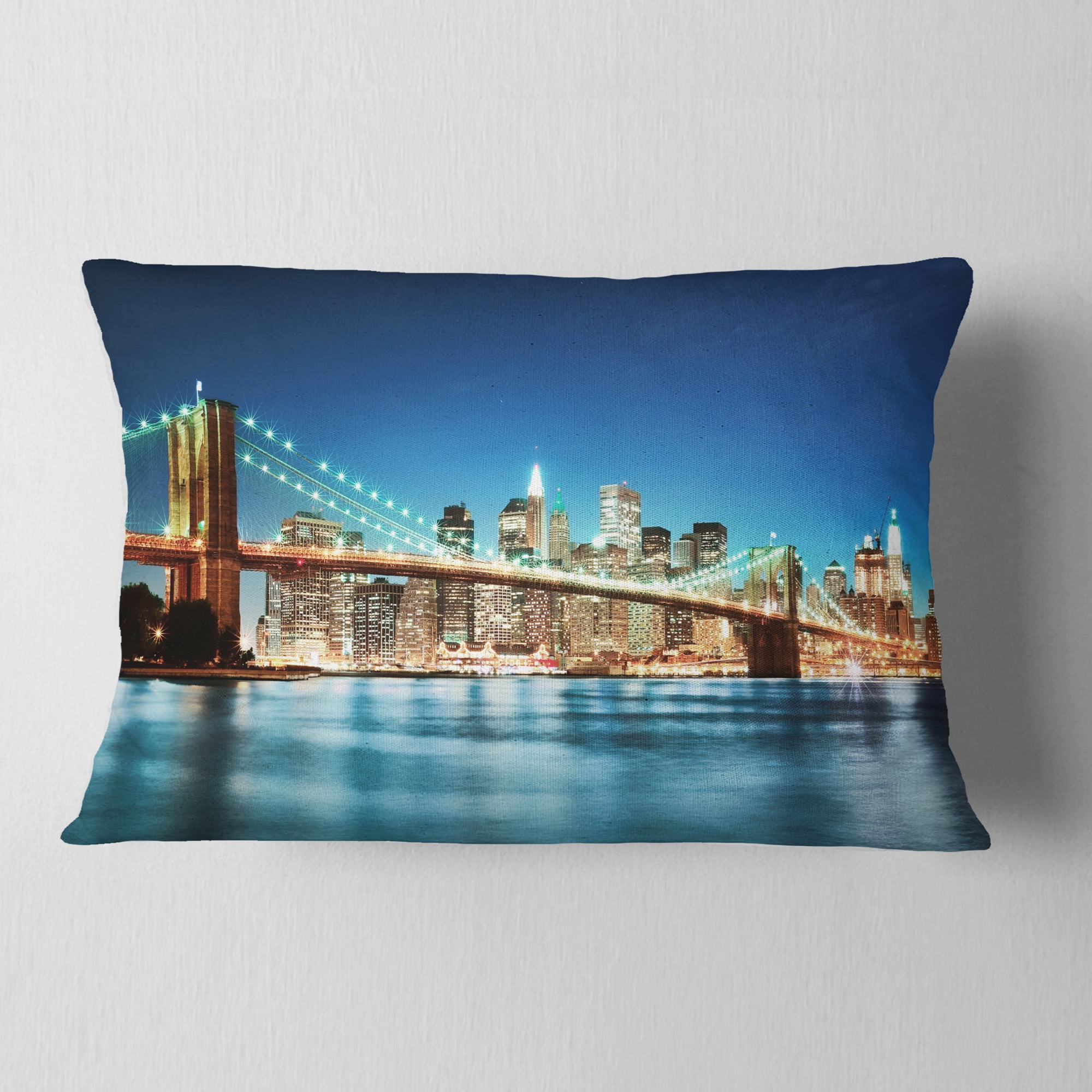 Designart Big Apple New York - Cityscape Photo Throw Pillow - 12x20