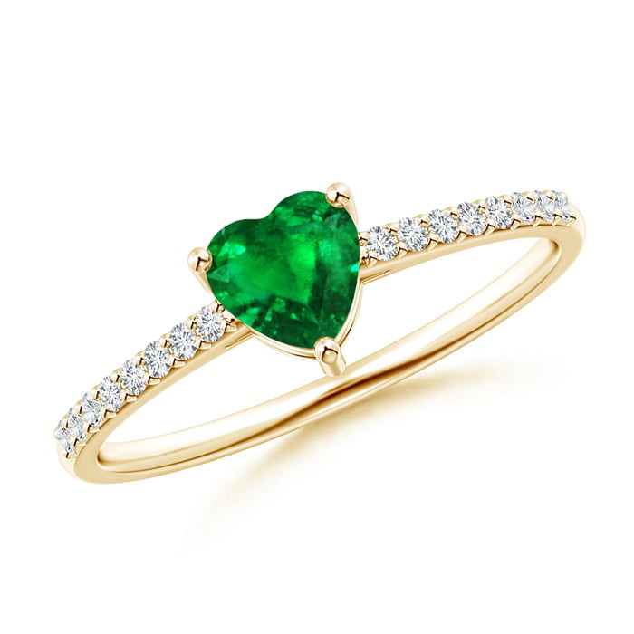 Jewelryonclick Real Emerald Gold Plated Rings for Women 4 Carat May Birthstone Gift Jewelry Size in 4-13 