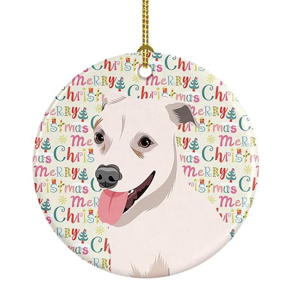 Pit Bull Puppy Christmas Ceramic Ornament