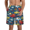 thumbnail image 2 of Uemuo Vehicles Cartoon with Funny Drivers,Animal Drivers Pattern Men's Swim Trunks Hawaiian Beach Bathing Suit Swimsuits Beach Quick-Dry Shorts with Pockets-Medium, 2 of 9