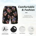 thumbnail image 4 of Kdxio Bouquet Print Men's Swim Trunks with Compression Liner 7 Inch Inseam Quick Dry Swim Shorts, 4 of 7