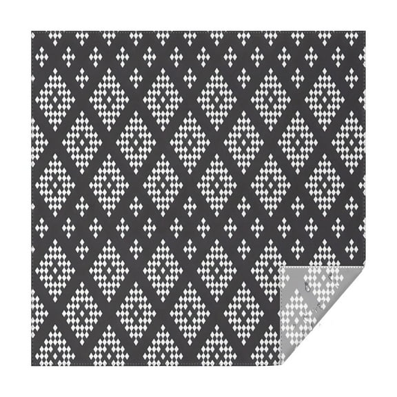 Boho Black and White Diamond Ethnic Pattern Square Tablecloth,Waterproof Square Table Cover,Wipeable Spillproof Washable Table Cover for Home Kitchen Party Decor 42"X42"(107x107cm)