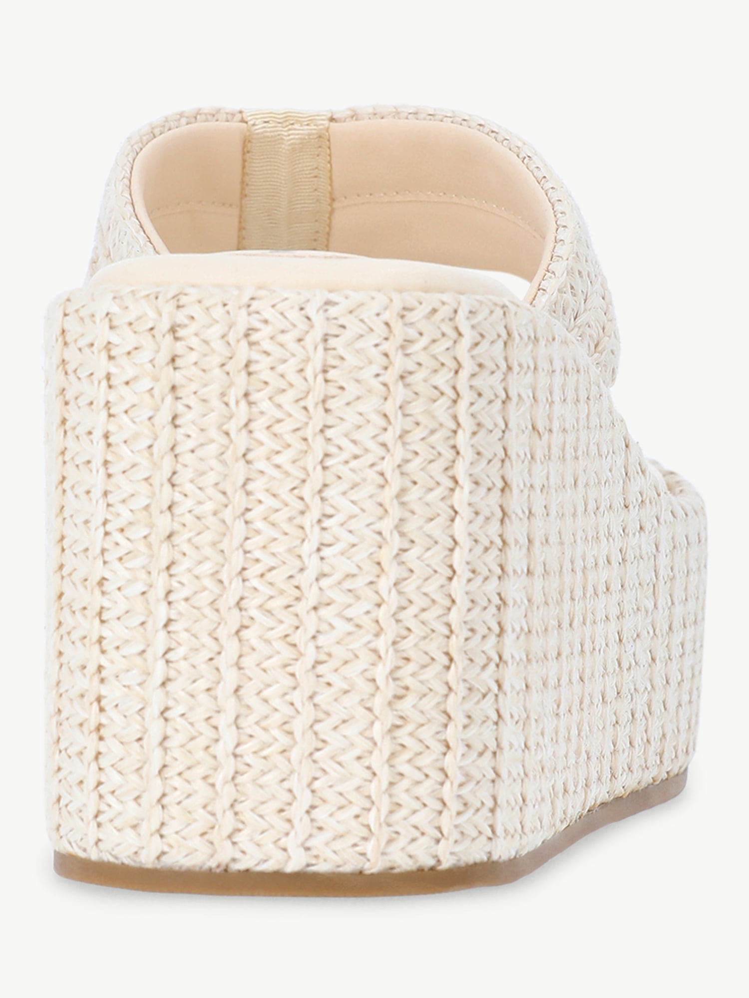 No Boundaries Raffia Platform Thong Sandals, Women's
