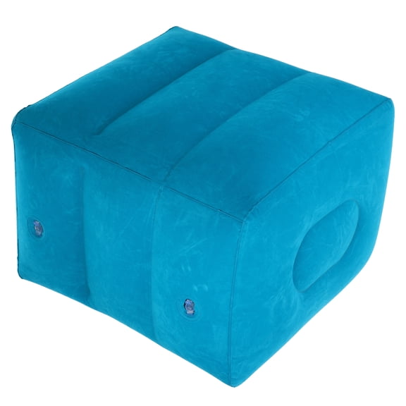 LOLIPPYY Airplane Leg Rest Blue Inflatable Foot Rest Pillow For Travel 1Pack