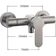 thumbnail image 3 of Wall-mounted Stainless Steel Shower Mixer Tap with Single Lever for Cold and Hot Water, 3 of 5