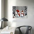 thumbnail image 3 of COMIO Woxfcart Merry Snowman Picture Decor Wall Art Winter Birch Forest Scene Poster Canvas Print for Children Room, 3 of 4