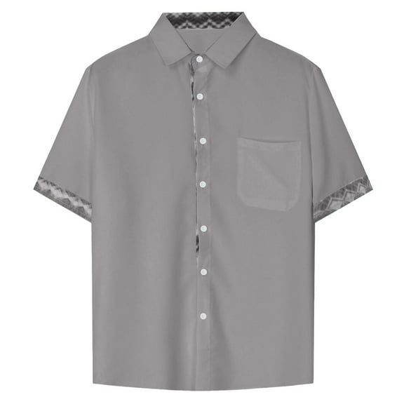 Mens Short Sleeve Casual Button Down Shirts Summer Untucked Dress Shirts