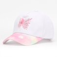 thumbnail image 4 of RTKFRFLM Girls Butterfly Embroidered Sequin Baseball Cap Outdoor Adjustable Sun Protection Hat 3-6 Years, 4 of 5