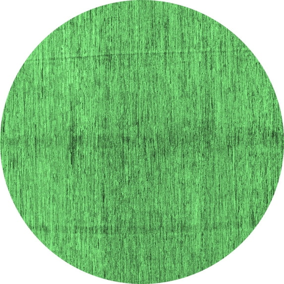 Ahgly Company Indoor Round Oriental Emerald Green Modern Area Rugs, 3' Round