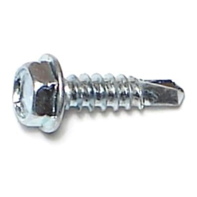 

#8-18 x 5/8 Zinc Plated Steel Hex Washer Head Self-Drilling Screws SDSHWS-104