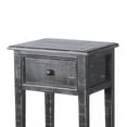 thumbnail image 3 of Rena Side End Table with 1 Drawer, 17 Inch Rustic Black Mahogany Wood, 3 of 5