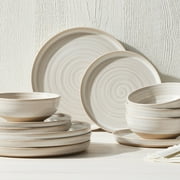 Better Homes & Gardens Collins Cream Stoneware 12-Piece Dinnerware Set