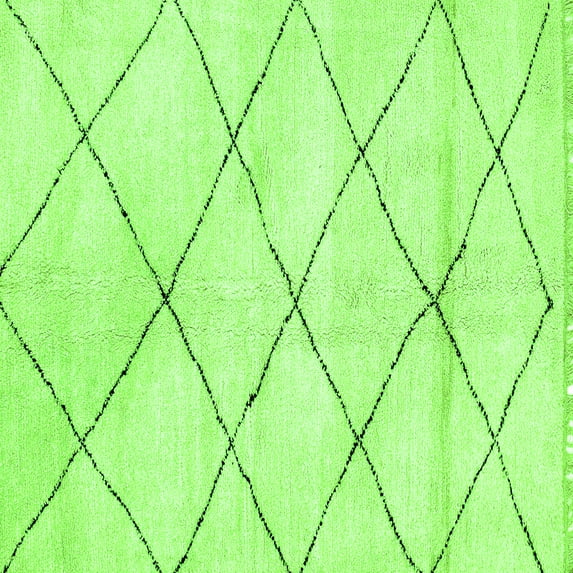 Ahgly Company Indoor Square Solid Green Modern Area Rugs, 7' Square