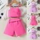 thumbnail image 4 of Odeerbi 18M-6Y Conjunto de Verano Para Niñas Camisola Tops Traje Pantalón Tirantes Top Con Vestido Pantalón Corto Conjunto de Dos Piezas, 4 of 4