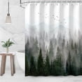thumbnail image 2 of Mountain Shower Curtain Misty Forest Tree Foggy Shower Curtain for Bathroom with Hooks Cool Nature Scenery Landscape Bathtub Decor 84 inch Design Art Shower Curtain Waterproof Fabric, 2 of 6