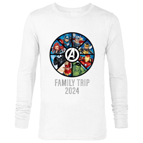 Marvel Avengers A-logo Circle Super Hero Family Trip 2024 - Long Sleeve T-Shirt for Men - Customized-White