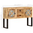 thumbnail image 4 of vidaXL Sideboard 110x30x74 cm Rough Mango Wood 0 Shelves, 4 of 5