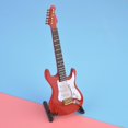 thumbnail image 4 of Miniature Wooden Electric Guitar Model Ornament with Stand, 4 Color 18 Cm Miniature Musical Instruments for Art and Music Lovers, 4 of 7