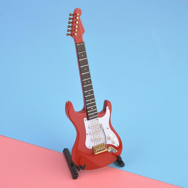 Adorno Navideño De Guitarra Delicado 18 Cm Mini Madera