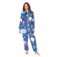 thumbnail image 2 of FORMRS Onesies Pajama for Adults Unisex Hoodie Winter Jumpsuit One Piece Sleepwear, Sizes S-2XL, Light Pink Jellyfish, 2 of 7