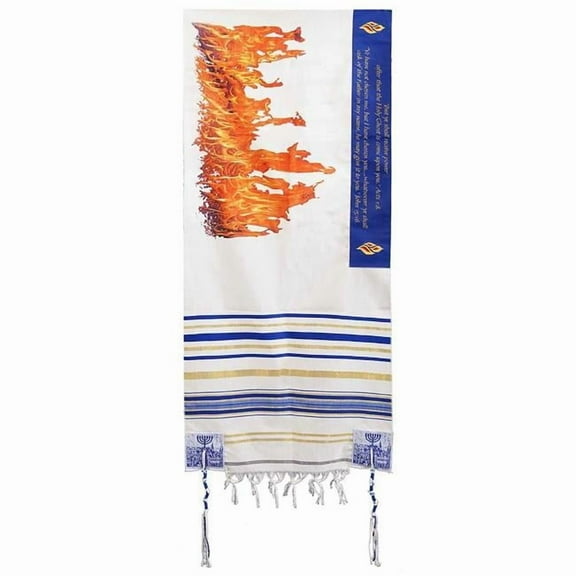 Holy Land Gifts 74223 Prayer Shawl-Flame Of Pentecost - 72 x 22 in.