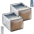 thumbnail image 1 of 2 piezas organizador de pantalones vaqueros cajón de almacenamiento pantalones armario de malla plegable, armario de gran capacidad divisores de caja para ropa pantalones cajón almacenamiento, 1 of 8
