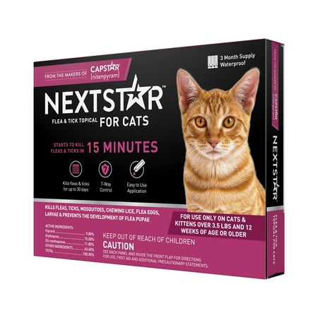UPC: 0841664601109 | NEXTSTAR Flea & Tick Topical Prevention for Cats over 3.5 lbs 3-Month Supply