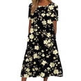 thumbnail image 2 of Women's Summer Casual Dresses Plus Size Round Neck Zipper Floral Print Dress, 2 of 7