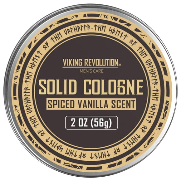 Viking Revolution Spiced Vanilla Mens Solid Cologne Men 2 Oz - Men Solid Perfume Cologne for Men - Balm Cologne for Mens Cologne Balm Travel Cologne Wax (1 pack Spiced Vanilla)