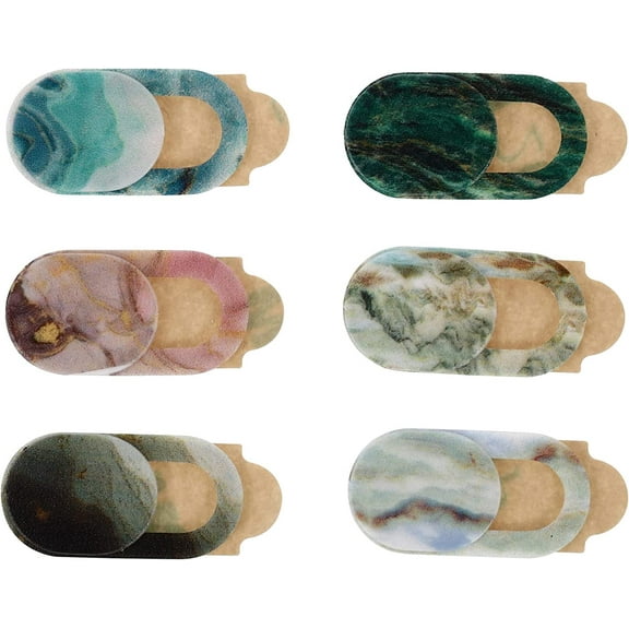 Stickers 6pcs Marble Pattern Webcam Lens Caps Camera Covers Caps Hoods Cell Phone Automobile Accessories Computer Camera