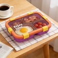 thumbnail image 3 of Portable Bento Box with 4 Independent Compartments, Leak-Proof Microwave-Safe Lunch Container, Food-Grade Material for Easter Decor, Perfect for Work/Travel, Easy to Clean and Carry, 10*8*2in, Orange, 3 of 7