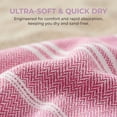 thumbnail image 3 of Unique Bargains 2Pcs Quick Drying Striped Towel Rose Red/Dark Grey 71" x 35"/71" x 40", 3 of 7
