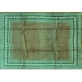 thumbnail image 1 of Ahgly Company Machine Washable Indoor Rectangle Persian Turquoise Blue Traditional Area Rugs, 4' x 6', 1 of 4