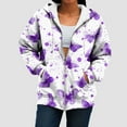 thumbnail image 7 of GEWSEY Women's Zip Up Hoodies Long Sleeve Pocket Drawstring Sweatshirts Fall Casual Outfits Jackets (Light Purple, XL), 7 of 7