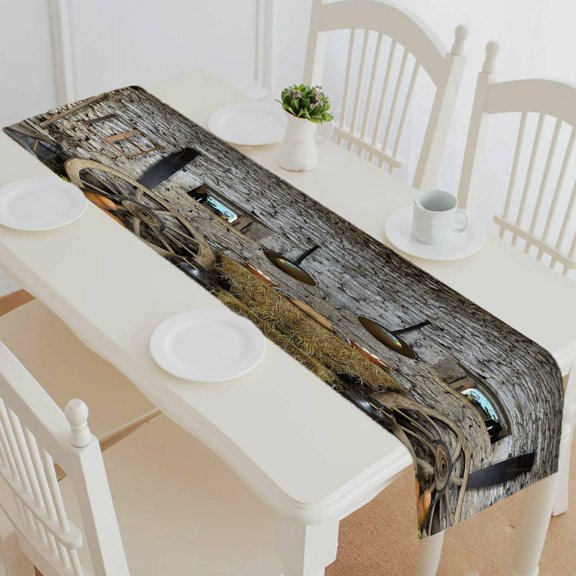 ECZJNT old tools stored in the barn table runner table cloth tea table cloth 14x72 Inch