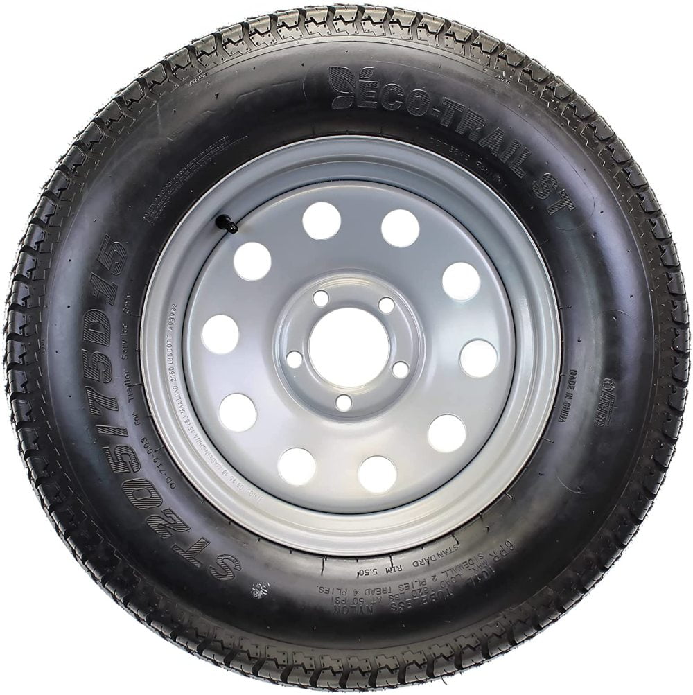 Buy Bolt-On Spare Trailer Tire On Rim 20575D15 15 in. 5 Lug Wheel Gray ...