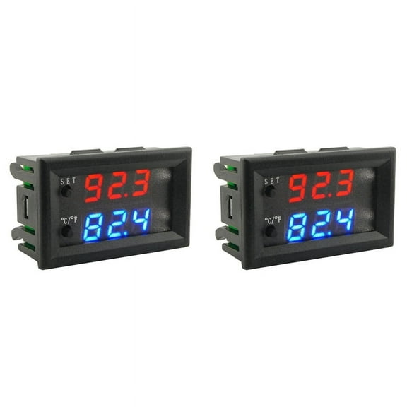 2X W2809 12V AC110-220V Probe Line Digital Temperature Control LED Display Thermostat with Heat/Cooling Control
