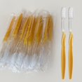 thumbnail image 1 of 50 Pcs Manual Toothbrushes Bulk, Disposable Toothbrushes Individually Wrapped for Travel, Homeless, Bnb (Yellow), 1 of 5