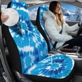 thumbnail image 2 of Uorisanigo Car Seat Cover, Premium Coral Velvet Fabric Blue Tie Dye Print Front Seat Covers for Cars, Set of 2, Easy-Install Summer & Winter, Fit for SUV Truck Sedan Most Vehicles, 2 of 7