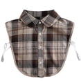 thumbnail image 2 of Women's Detachable Fake Collar, Plaid & Denim Styles, Pointed Shirt Collar, Adjustable Back Ties, Layering Accessory, Sweaters, Blouses, Casual Daily Wear E One Size, 2 of 3