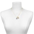 thumbnail image 2 of Delight Jewelry Silver-tone Purple Plumeria Flower - Large Goldtone Crystal Initial - B - Charm Necklace, 17.5"+2", 2 of 4