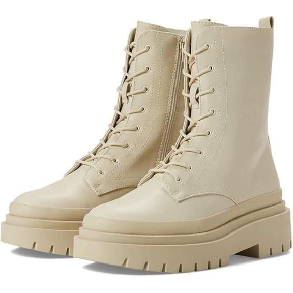 Steve Madden Mansell MANS22S1-253 Women's US 11 Bone Side Zip Round Toe JOBB144