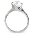 thumbnail image 4 of High polished (no plating) Stainless Steel Ring with AAA Grade CZ in Clear for Women Style TK104, 4 of 5