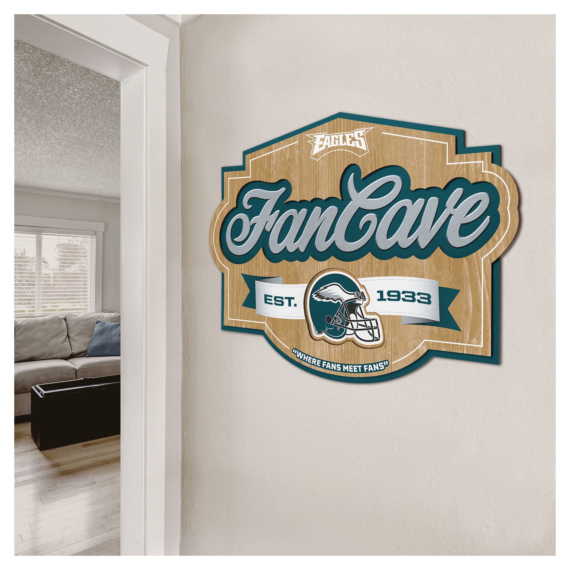 IDNA Philadelphia Eagles 12.5" x 17" Fan Cave Sign