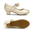thumbnail image 2 of BURUDANI Girls Mary Jane Dress Shoes Pumps Low Heels Flower Party Wedding Princess, 2 of 5