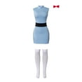 thumbnail image 2 of Women’s Powerpuff Girls Inspired Dress Set – Blossom, Buttercup, Bubbles Party Outfit with Belt, 2 of 9