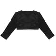 thumbnail image 4 of Venjoe Kids Girls Satin Bolero Jacket Shrug Short Cardigan Sweater Cover Up for Formal Dress Black 160, 4 of 7