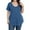 Royal Blue_#61903, variant on Homozy Plus Size Tops Women Short Sleeve Summer Casual Loose V Neck Blouse with Pocket Solid Color Tunic Shirts for Women