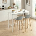 thumbnail image 4 of MAYEERTY 47"Counter Height Rectangular Pub Table with Metal Legs & Wood Top, Modern Industrial Design, White, 4 of 5